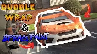INSANE BUBBLE WRAP & SPRAY PAINT CAR PRANK | SUBARU WRX STI