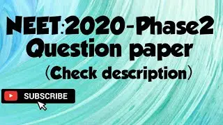 NEET:2020-Phase2 question paper