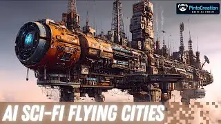 AI Sci-Fi Flying Cities: Industrial & Futuristic Sky City Wonders