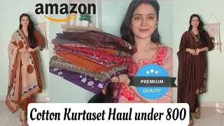 Cotton Kurtaset Haul under 800rs/ Amazon Kurtaset Haul in Budget/ Office/College/Daily wear Kurtaset