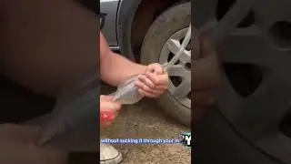 Emergency Hack: Drain Your Car's Gas Tank Without Sucking! #carhack #cartips  #knowledge #lifehacks
