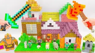 I Made a VILLAGE With Magnetic Minecraft Blocks | Magnetic Papercraft