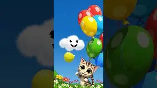 kitties ballons  with flying #funny #animation #balloon #kidsfuntime #youtubeshorts