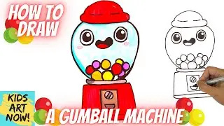 How to Draw a Gumball Machine! - Easy Art Lesson