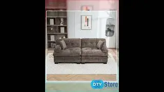 Two-seat Sectional Sofa Modular Deep Seat Sofa Couch Chenille Sofa Sleeper Comfy Upholstered Furn...