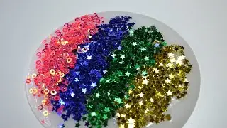 ⭐🌟 STARS CRUNCH SLİME !  스팽글 슬라임! ASMR ! NO TALKİNG ! YILDIZ PULLU SLİME ! ⭐🌟✨