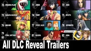 Super Smash Bros Ultimate - All DLC Characters Reveal Trailers [4K]
