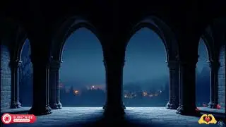 4K Harry Potter Winter Window View - Hogwarts Snow Ambience & Wind Sounds for Study and Sleep