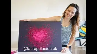 Tutorial 24: como pintar un cuadro texturado de corazon paso a paso en acrilico