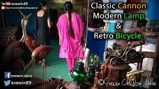 Evewin Lakra - Classic - Cannon - Modern Lamp - & - Retro Bicycle