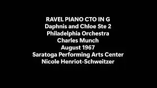 Ravel Pf Cto G Henriot Schweitzer Daphnis Philadelphia Munch Aug 1967 Live