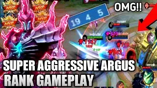 SUPER AGGRESSIVE ARGUS GAMEPLAY | NO MERCY | TOP GLOBAL ARGUS BEST BUILD 2021| MLBB