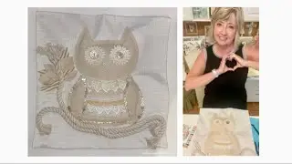 Let&rsquo;s make a fun owl pillow with canvas, doilies & buttons