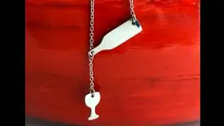 Wine Bottle And Glass Necklace