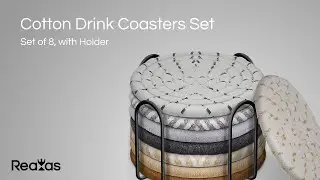 Cotton Drink Coasters - Absorbent Woven Fabric Coasters, Mixed Color Styles, Non-Slip