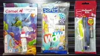 Camel v/s Doms v/s Cello / Unboxing & Review Worth ₹49😱😳😱🥳#kit #unboxing #stationery