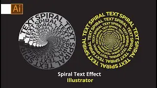 Create Spiral Text Effect in illustrator | Spiral Text Effect| illustrator tutorials