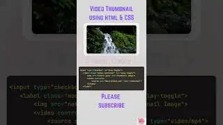 Video Thumbnail using Html and CSS #coding #htmlcss #webdesigner #shorts