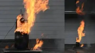 Oil and water burn in an explosion - class F fires