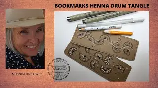 Bookmark Henna Drum with a twist Tangle Art Lesson #493