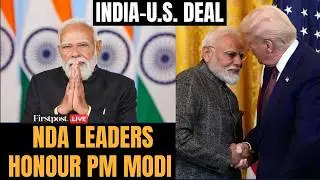 LIVE: NDA Leaders Felicitate PM Modi After India US Trade Deal | Trump PM Modi News | Tariffs