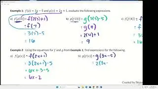 Topic 2.7a Composition of Functions