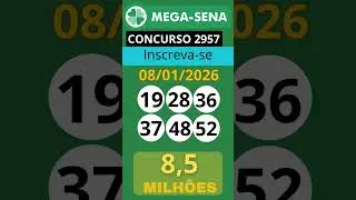 resultado da mega sena concurso 2957 - quinta feira - 08/01/2026
