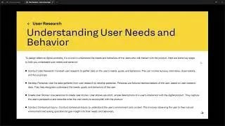 understanding user needs and behaviour