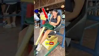 Sie ist im Sitz der Achterbahn stecken geblieben!😱
