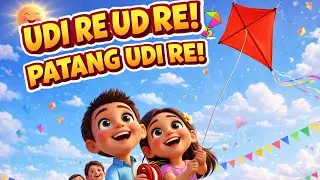 Udi Udi Re Patang 🪁 | Basant Panchami  special| kite flying song |Happy Kids Cartoon Song