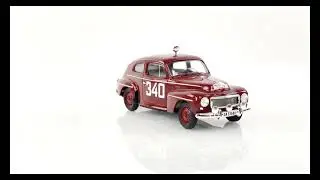 MODELLBIL, Monte Carlo 1962 Ewy Rosenqvist- PV 544 rubinr&ouml;d (46),-61,  Andr&eacute; Models, skala 1:43.