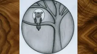 How to draw Moonlight night with pencil || Pencil sketch Drawing