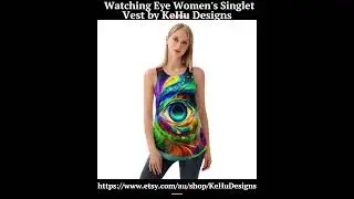 Watching Eye Women's Singlet Vest by KeHu Designs