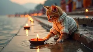 Tiny Ginger Cat's Spiritual Journey Through India | AI Animation Video