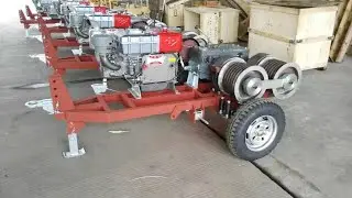 Five tons dual-bull wheel winch apply to hoisting mechanical equipment and stringing conductors