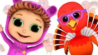 Five Little Turkeys | Educational | Counting Song | Nursery Rhymes | Singalong