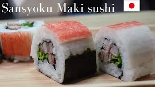 Sansyoku bite-size Maki Sushi(Sushi rolls)/Jpanese Food