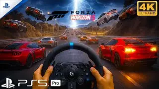 Forza Horizon 5 with STEERING WHEEL &mdash; Best G29 Settings (4K 60FPS) PS5 Pro