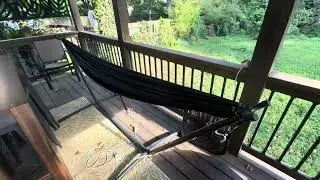 Review of the Zupapa Hammock Stand and Eagles Nest Double Nest on my back porch