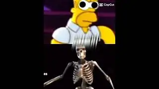 Homer Noiado vs Esqueleto batendo no escudo