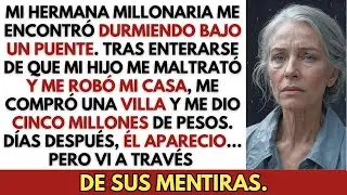 Mi Hermana Millonaria Me Encontró Bajo un Puente. Me Dio una Villa y Cinco Millones de Pesos. Luego…