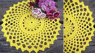 Crochet Yellow Little Doily Tutorial Easy For Beginners