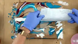 (170) Balloon smash/kiss acrylic pouring fluid art