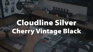Cloudline Silver w/ Cherry Vintage Black | GMK Foundation | Typing ASMR