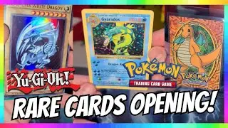 RARE POKEMON CARDS & YUGIOH CARDS OPENING!! Shadowless Gyarados - Dragonite & More!