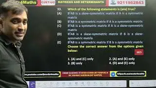 CUET UG 2026 | Matrices & Determinant PYQs 2025 | Full Concept + Detailed Solutions 🔥