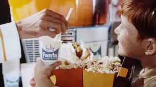 Fanta Orange Drink drive in snack bar snipe - hot dogs and popsicles version (1950s) [FTD-0098]
