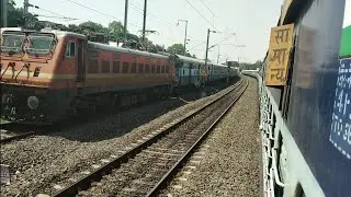 A HELL Of Parallel Race Between Passenger & Superfast Express Train.