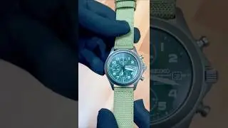 ✨ Seiko SNA141 Titanium Green Dial Chronograph ✨Model: 7T62-0BZ0A striking military-inspired
