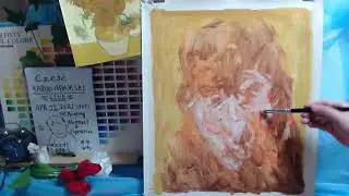 Oil painting portrait day 1 op513-1  [LIVE]--  D&eacute;former & Abstract /Neo-expressionism